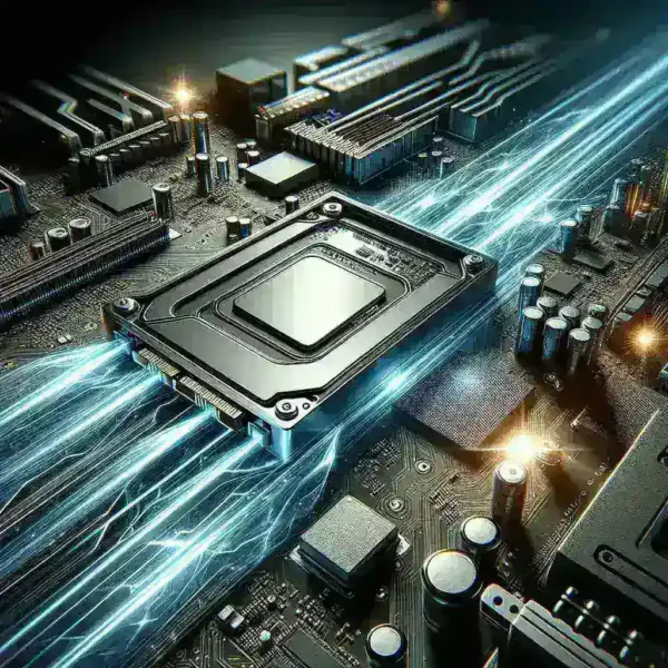 "Samsung announces new PCIe 5.0 SSD with record-breaking speeds - showcasing sleek design and advanced technology for high-performance computing."