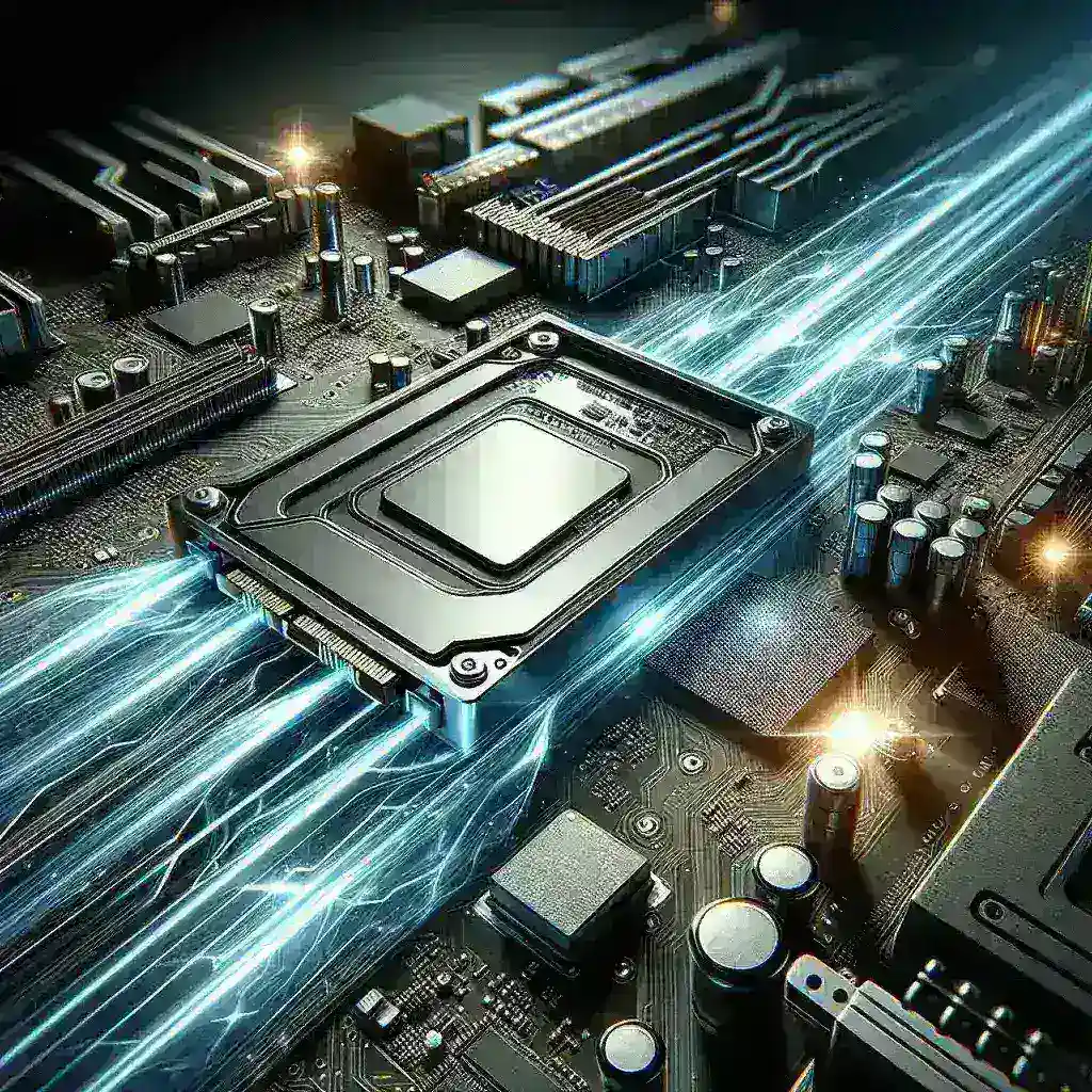 "Samsung announces new PCIe 5.0 SSD with record-breaking speeds - showcasing sleek design and advanced technology for high-performance computing."