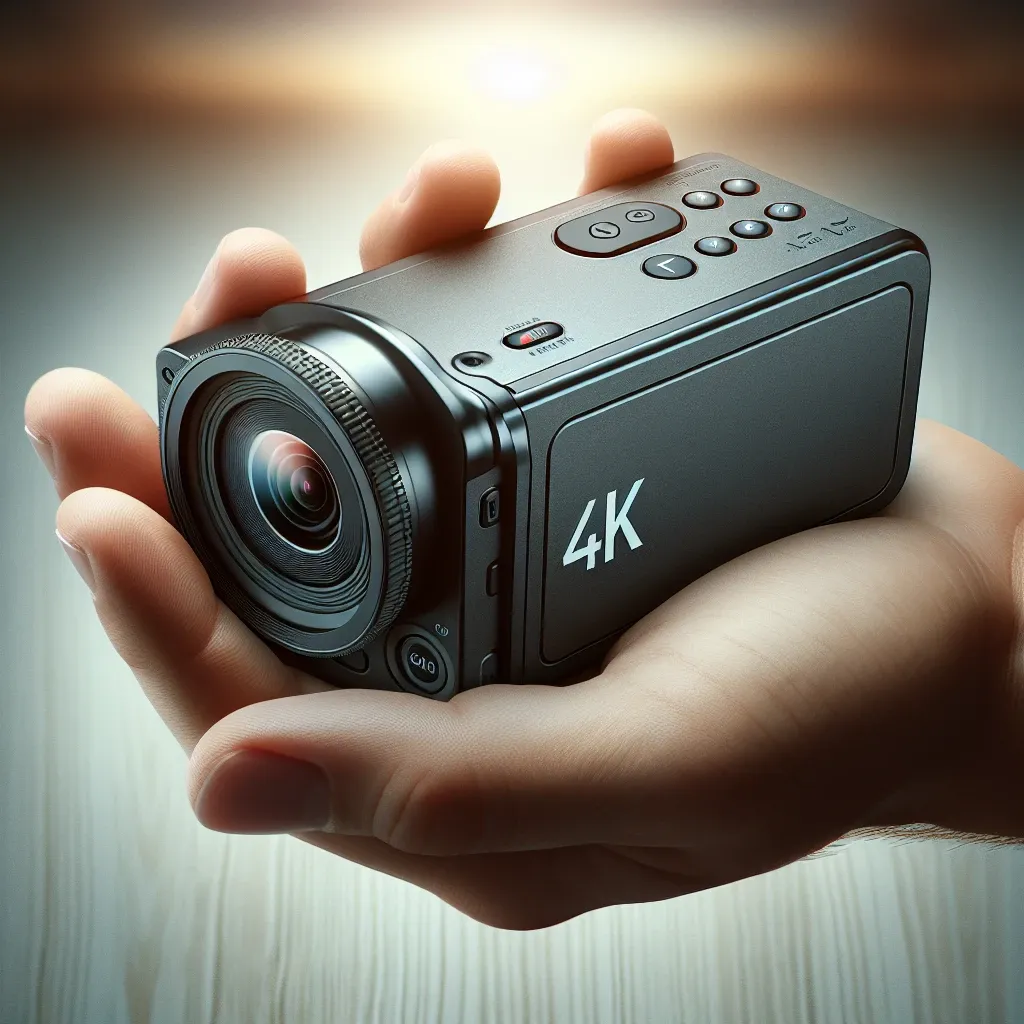 "Grabador portátil de vídeo 4K de AverMedia, ideal para creadores de contenido, mostrando su diseño compacto y funcionalidad avanzada en una configuración de grabación profesional."