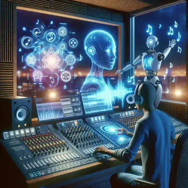 "Creadores de música utilizando inteligencia artificial para innovar en la producción de audio en la industria musical"