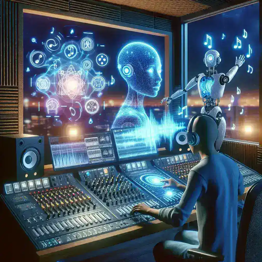 "Creadores de música utilizando inteligencia artificial para innovar en la producción de audio en la industria musical"