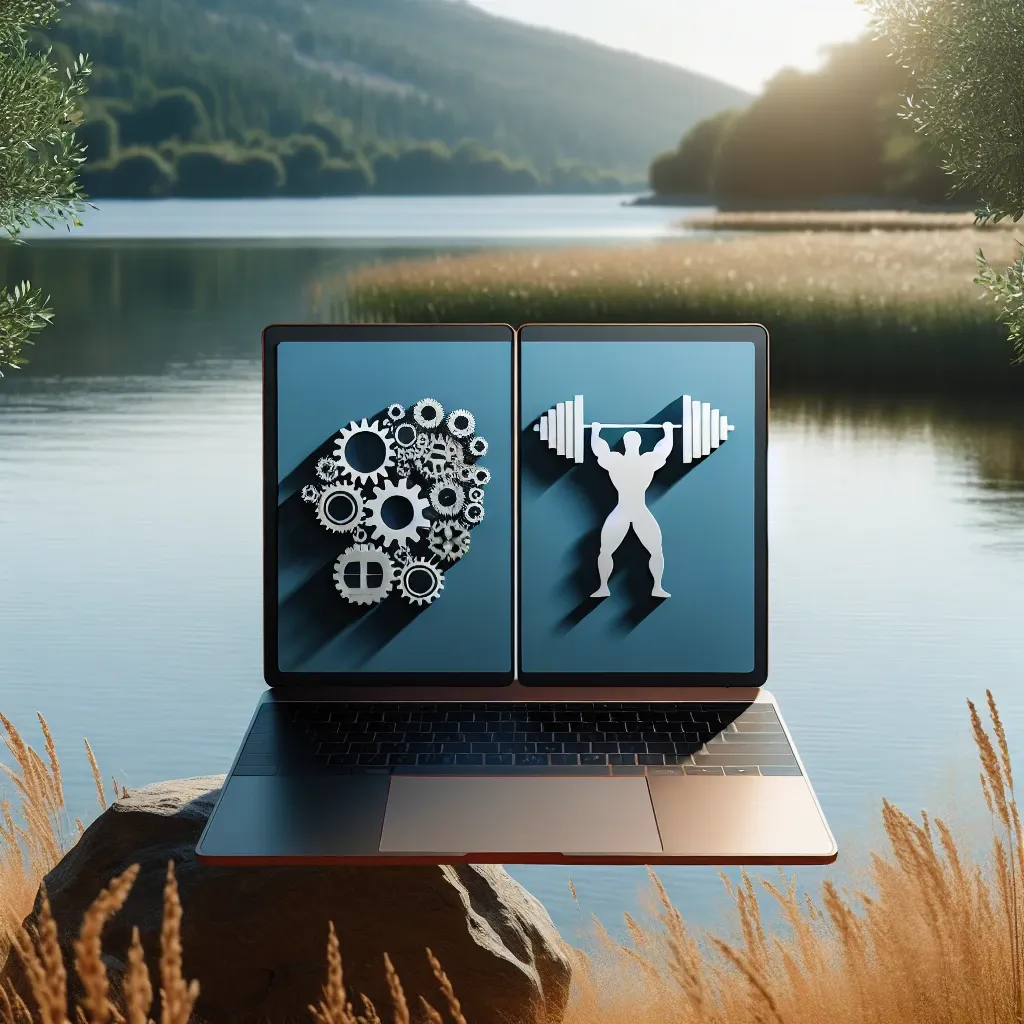 "Imagen de un portátil de última generación que utiliza tecnología Panther Lake, mostrando el equilibrio entre núcleos de eficiencia y núcleos de alto rendimiento para un rendimiento óptimo en tareas diarias y carga de trabajo intensiva."