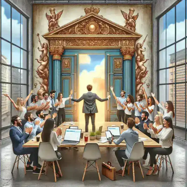 "Empleados de startups en España celebran la aprobación de una nueva ley que facilita stock options, impulsando la innovación y el crecimiento empresarial."